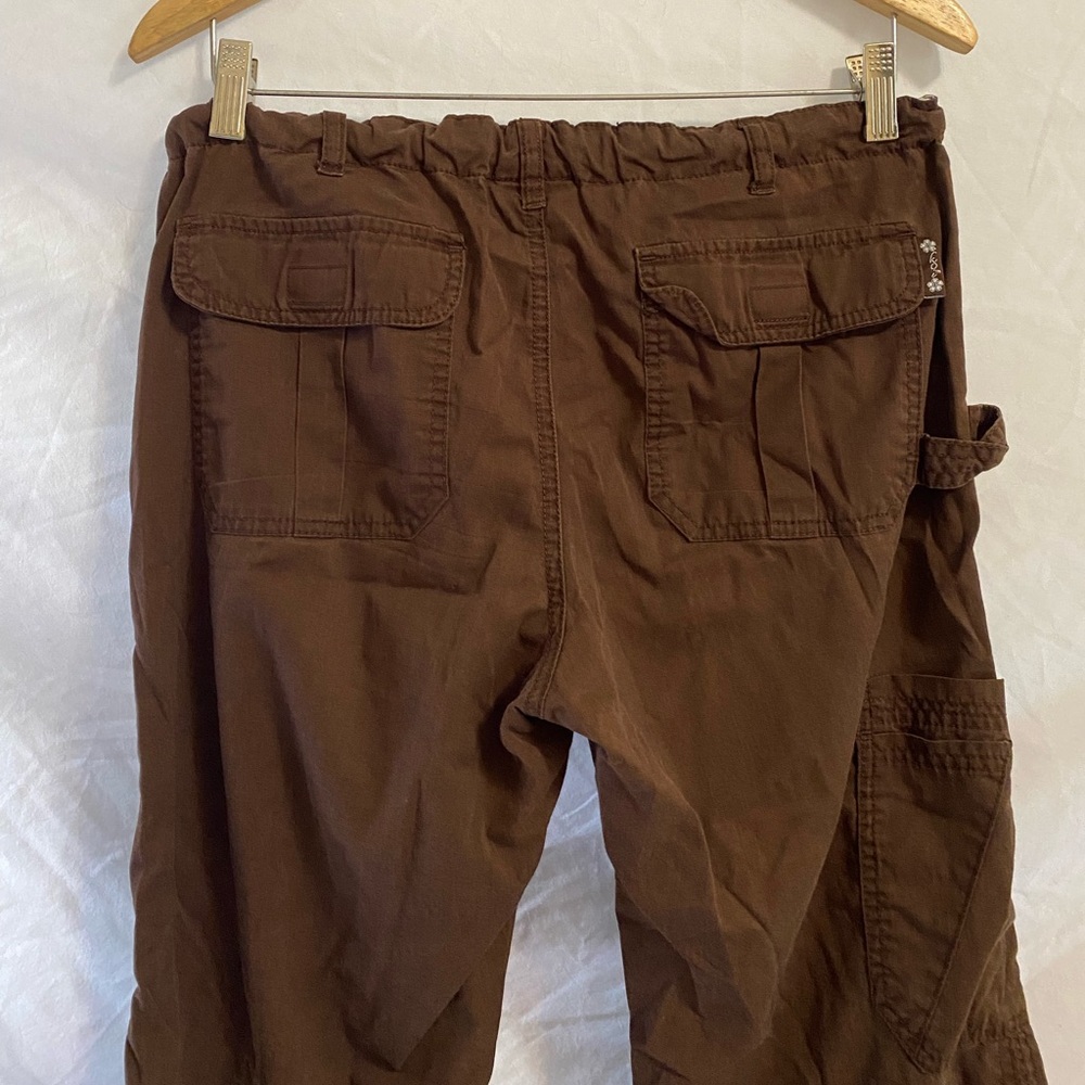 Brown Cargo Pants with Relaxed Fit and Utility Loop